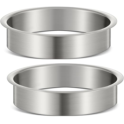 Honeydak 2 Pieces 6 (Nominal) Diameter x 2 Height 304 Polished Stainless Steel 6 x 2 Trash Grommets for Countertop Inserted Trash Kitchen Cabinet Counter Bin Ease to Install