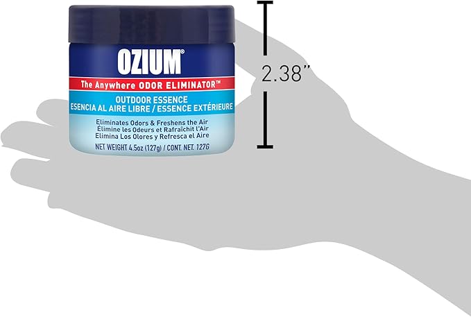 Ozium Air Sanitizer &amp Odor Eliminator 3 Pack (8 Oz.) + Ozium Odor Eliminating Gel 4 Pack (4.5 Oz.) Outdoor Essence