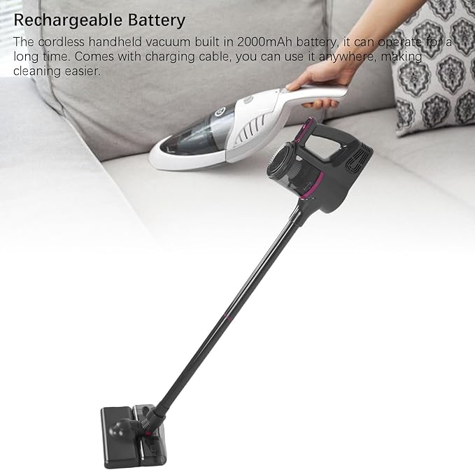 AYNEFY Handheld Upright Vacuum2 in 1 Suction Drag Integrated 15000Pa Powerful Suction Cordless Stick Vacuum Cleaner for Carpet Hard Floor Pet Hair Car Cleanups Stairs