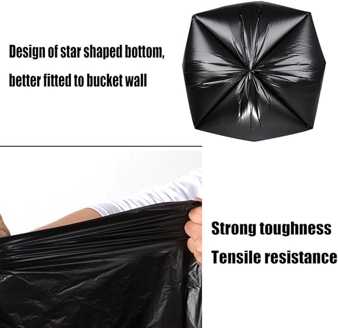 180 Counts Kitchen Garbage Bag 13 Gallon Tall Kitchen Trash Bags Black