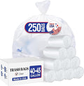 Delxo 40-45 Gallon Clear Trash Bags 250 Count – Medium Duty Garbage Bags Thick Durable &amp Puncture-Resistant Plastic – Made in USA for Kitchen Yard Office &amp Party
