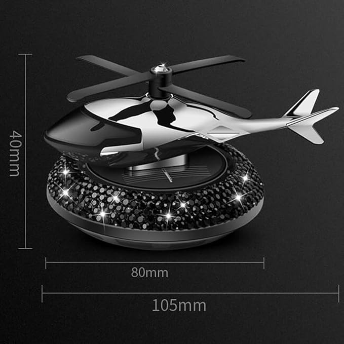 Diamond Car Air Fresheners with Solar Rotating Car Fragrance Diffuser Car Perfume Decoration Car Dashboard Aromatherapy Ornament Solar Helicopter Perfume Ornament Home Office Desktop Decoration E