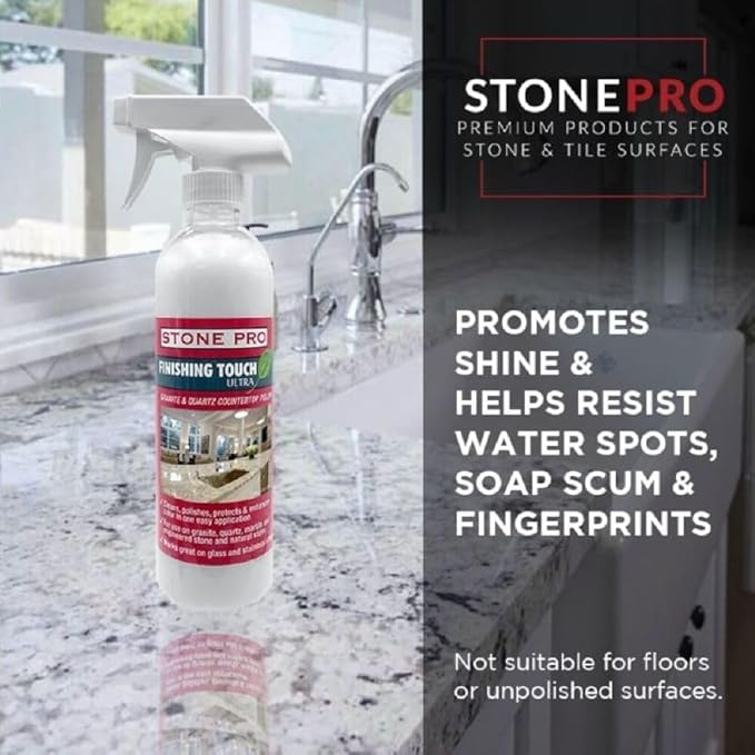 Stone Pro Marble and Granite Cleaning Kit – Premium Cleaning &amp Polishing Solution with Crystal Clean Finishing Touch &amp Cleanning Towels
