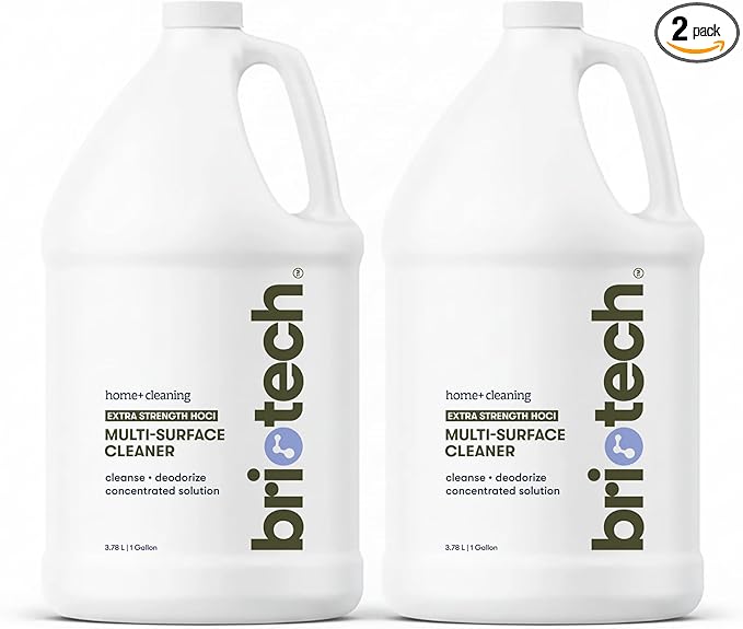 BRIOTECH Extra Strength HOCl Cleaner 500 PPM Hypochlorous Acid Concentrate ULV Foggers &amp Humidifiers Professional Deodorizer for Dental Offices Schools Homes Peroxide Free 1 Gallon (2 Pack