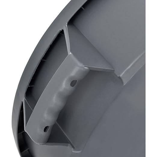 Global Industrial Commercial Round Trash Can 20 Gallon Capacity Plastic Garbage Can Indoor and Outdoor Utility Trash Can Gray 19 W x 22-1/2H No Lid