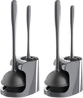 MR.SIGA Toilet Plunger and Bowl Brush Combo for Bathroom Cleaning Gray 2 Sets
