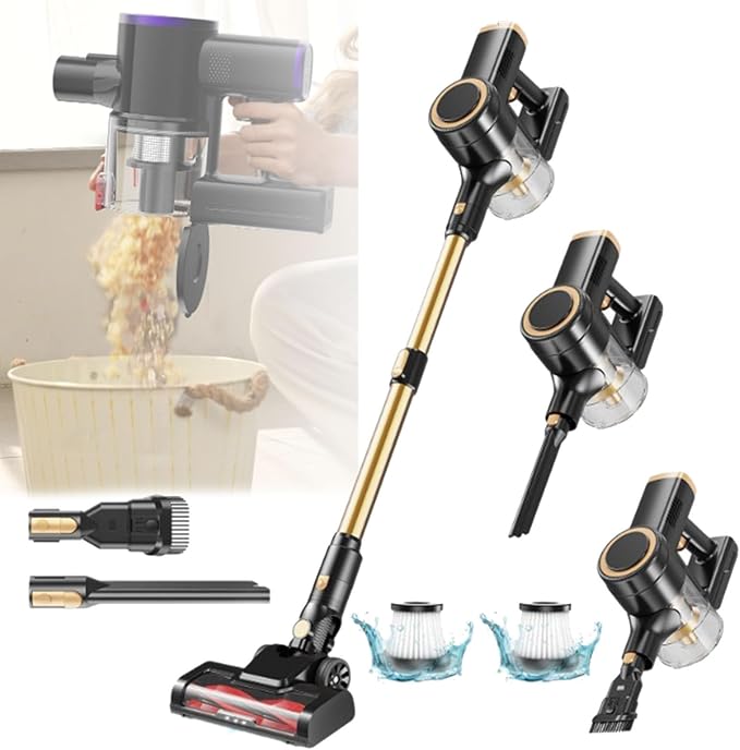 Cordless Vacuum Cleaner Stick Vacuum Cleaner for Home Rechargeable Stick Vacuum Cleaners with Wall-Mount Charging Station&ampAnti-Tangle Lightweight Vacuum for Pet Hair/Carpet