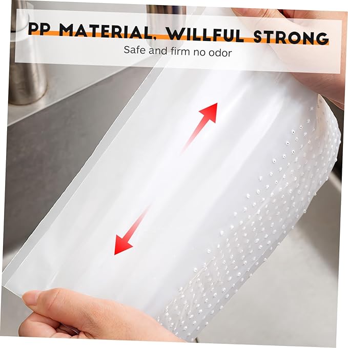 150 Pcs Transparent Kitchen Trash Bags Self Standing Waste Bags for Sink Bathroom Bedroom Hollow Design for Easy Food Scrap Disposal and