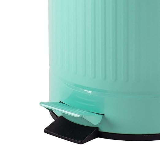 Mint Green Trash Can with Lid Turquoise Bathroom Bedroom Waste Basket Soft Close Small Teal Garbage Can Retro Vintage Home Office Trash Can 12 Liter/3 Gallon Glossy Mint Green