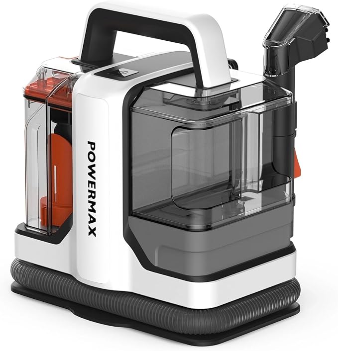 Portable Carpet and Upholstery Cleaner Machine for Home Use - 110V Automatic Spray &amp Suction Lightweight Design