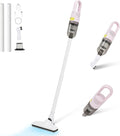 6-in-1 Lightweight Stick Vacuum Cleaner with 100W Powerful Motor Mini Portable Household Handheld Vacuum Cleaner for Domestic Hard Floors Carpets and Pet Hair(Pink Cordless with Plug)