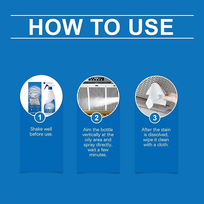 Multi-Surface Oil Stain Cleaner 300ml Spray Easy To Use Suitable For Kitchen Stove Household Cleaning(1pcs)