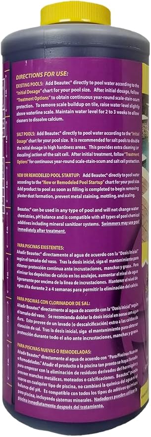 EASYCARE 22032 Beautec Ultimate Calcium Preventative Salt Cell Protector &amp New Pool Startup 32 Fl. Oz Bottle