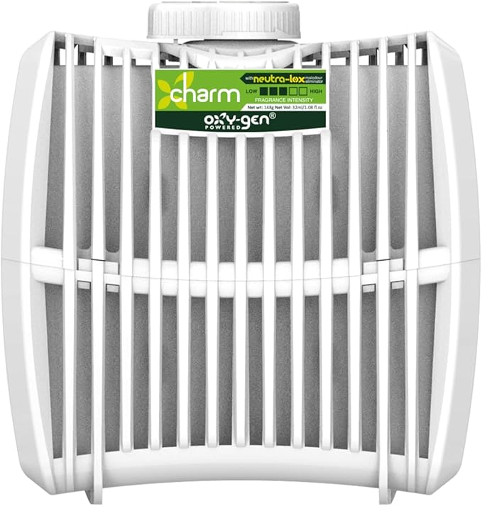Oxygen-Pro - Starter Kit - Commercial Air Freshener and Deodorizer Wall Mounted Battery Operated Automatic Dispenser Odor Eliminator and Fragrancing System (Medium Scent) 120 Day Supply