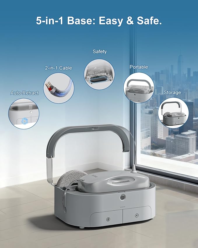 S9PRO Window Cleaning RobotWindow Cleaner Robot with Portable Station Suitable for Stubborn Stains Intelligent Path Planning Automatic Dual Water Spray Edge Detection