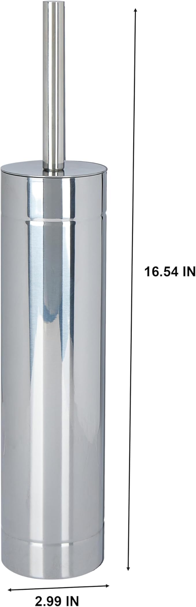 Bath Bliss Toilet Brush with Weighted Base | Slender Design | 360 Degree Brush | Bathroom Cleaning | Chrome