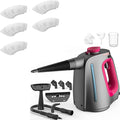 Heavy Duty Handheld Steam Cleaner for Cleaning with Lockable Steam Button&amp11pcs Accessories Unlimited Water Addition for Continuous Steaming Multi-Purpose Steamer +5 Pack Steam Cleaner Towel Sle