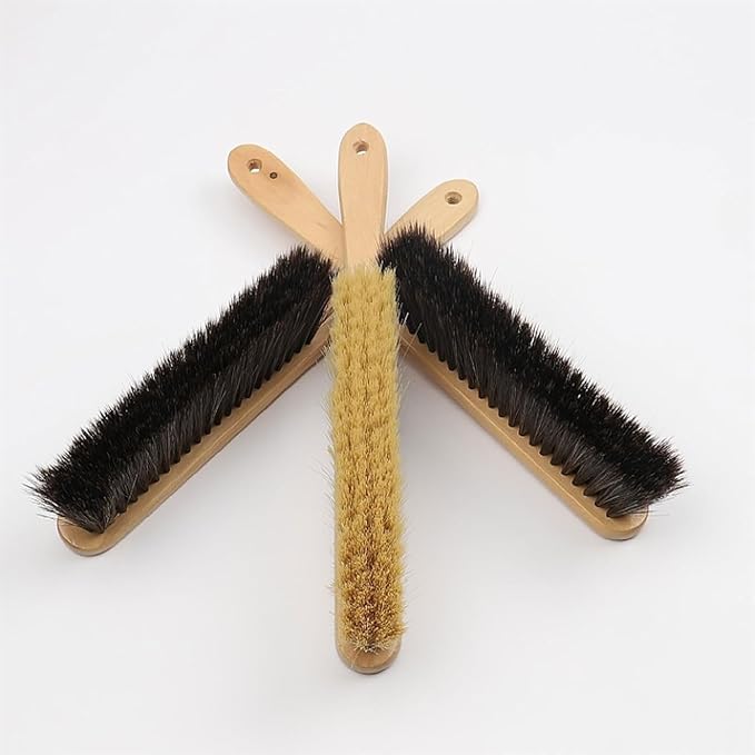 Whisk Broom Hand Held Hand Broom Wood Drafting Brush Soft Bristles Not Easy to Fall Off Bench