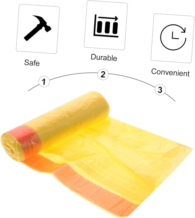 10 Packs Disposable Drawstring Trash Bags Each Sturdy Plastic Waste Container Bags with Handles Heavy-duty Rubbish Liners for Kitchen Bathroom Home Use Total