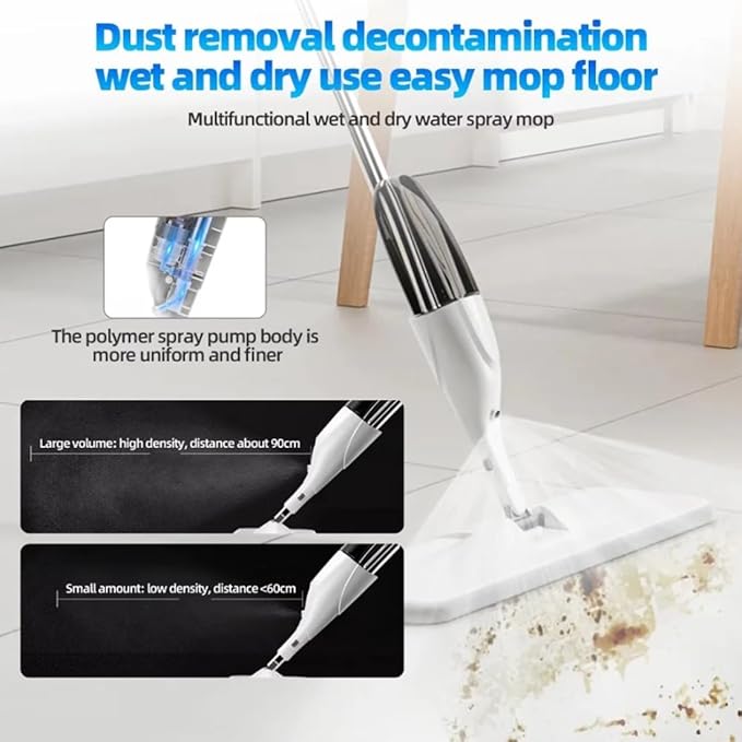 New Spray Mop Broom Set with Reusable Microfiber Pads Rotating Dry &amp Wet Household Flat Mops for Cleaning Home Floor Tool