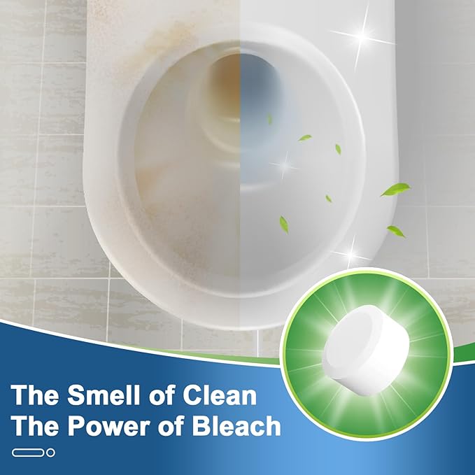 Toilet Bowl Cleaners Bleach Tablets 100 PACK Automatic Cleaner for Tank Effectively Eliminate Limescale Stains &amp Odor Continuous Cleaning for Bathroom &amp Toilet