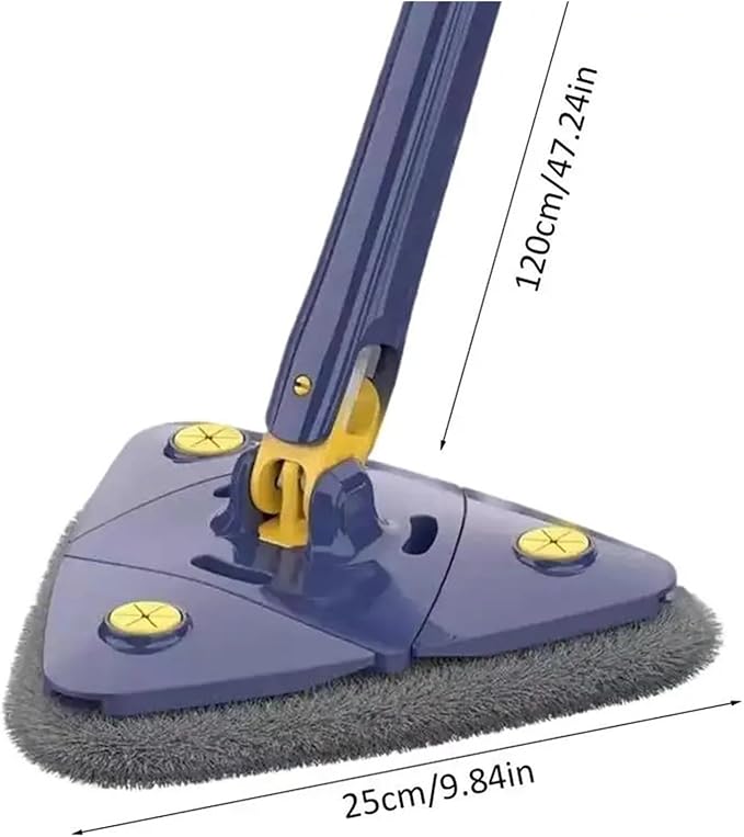 Triangle Mop Long Handle Wall Cleaner Mop Wet Dry Cleaning Supplies 360 Degree Rotatable Extendable Cleaning Tools for Floor