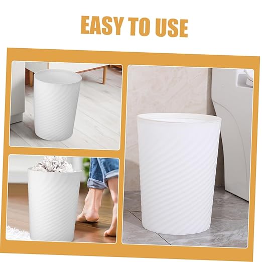 OUNONA Plastic Wastebasket No Lid Trash Can for Bathroom Office Bedroom Slim Garbage Can for Home Use Easy to Clean Versatile Trash Container