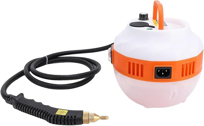 Sorandy Electric Steam Cleaning Machine with 6 Level Adjustable Buttons Handheld Steam Cleaner 1L Glass 2m Long Spray Tube for Car Detailing (US Plug 110V 2.8W)