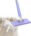 No-Wash Mop Multi-Surface Cleaning Tool Uses Disposable Face Towel Hands-Free Replacement Easy to Operate for Corners Gaps Walls Ceilings (Purple)