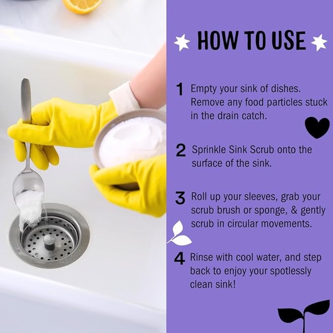 Molly's Suds Sink and All Purpose SCRUB | Gently Removes Stains Scrubs Away Grease &amp Gime Buffs out Scratches | Plant and Mineral Based | 2 Pack Lavender Scent