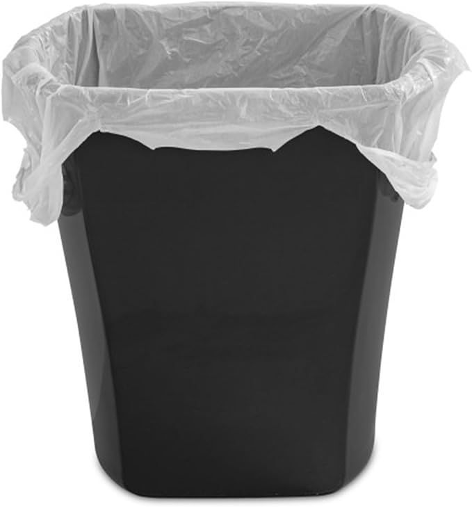 Sterilite 3 Gallon Rectangular Wastebasket Small Plastic Trash Can for The Bathroom Bedroom Dorm Room or Home Office Black 6-Pack