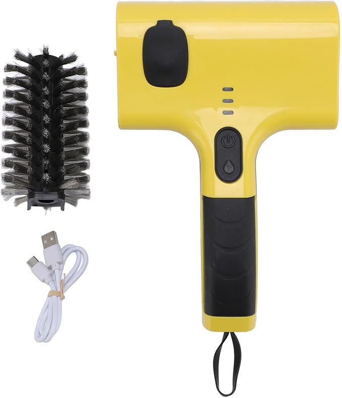 Heayzoki Electric Grill Clean Brush Cordless Power Grill Cleaner with 2600mAh Battery 250ml WaterTank Adjustable Speed Interchangeable Brush Heads for Outdoor