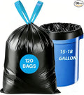 15-18 Gallon Trash Bags Drawstring1.2 MilUltra Large Trash Can Liners Heavy Duty Strong for Home Kitchen Office Lawn Commercial.(120 Count)