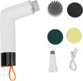 Cordless Cleaning Brush Scrubber Waterproof Bathroom Scrubber with 4 Replaceable Heads 2 Speed Adjustable White - IPX7 Rated Fast Charging Efficient Tile and Cleaner (White)
