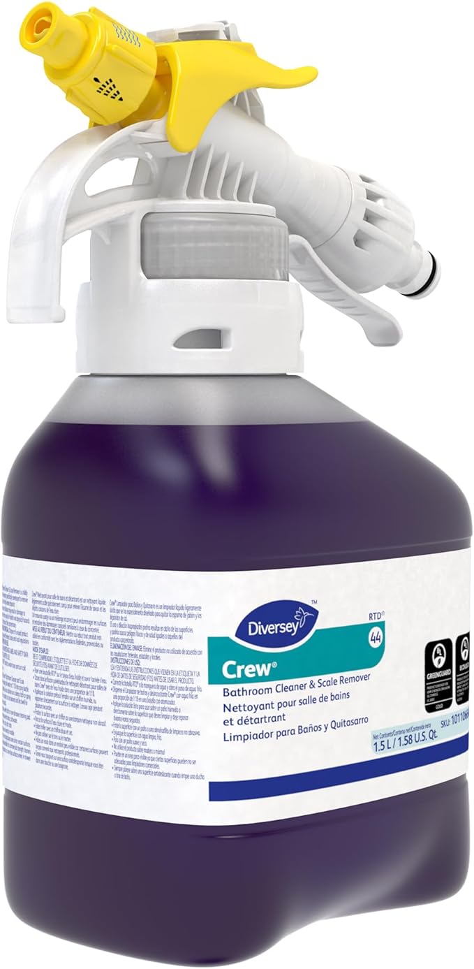 CREW Diversey 101106666 Bathroom Cleaner &amp Scale Remover Professional Strength Liquid Concentrate Ready-to-Dispense RTD Fresh Scent 1.5-Liter (Pack of 2)