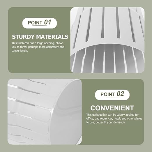 Homoyoyo Hollow Trash Can Thick Household Wastebasket for Office Bathroom Living Room Decorative and Functional Waste Bucket for Home Use