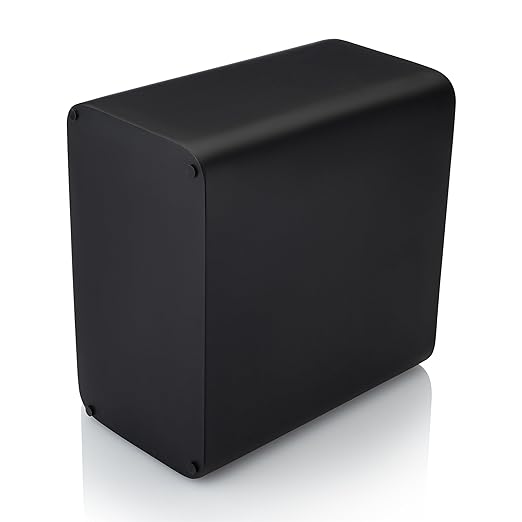 Essentra Home Matte Black Rectangular Trash Can for Home Office Bedroom Bathroom Kitchen - 2.4 Gallon 9 Liter Capacity - Fits in Narrow Compact Spaces - Stable Durable Polyresin