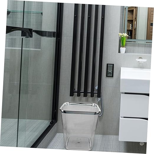 Large Transparent Plastic Trash Can for Bathroom Bedroom Home Thickened PP Wastebasket Without Lid Practical and Clean Household Garbage Container