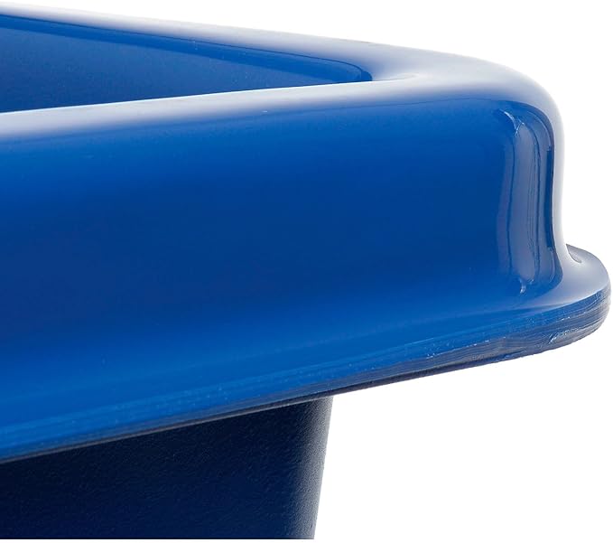 Global Industrial 6 Bushel Plastic Bulk Box Truck Direct Mount Base 500 lbs. Capacity 3 Non-Maring Rubber Casters Blue 33-2/5L x 23 W x 24-1/2H