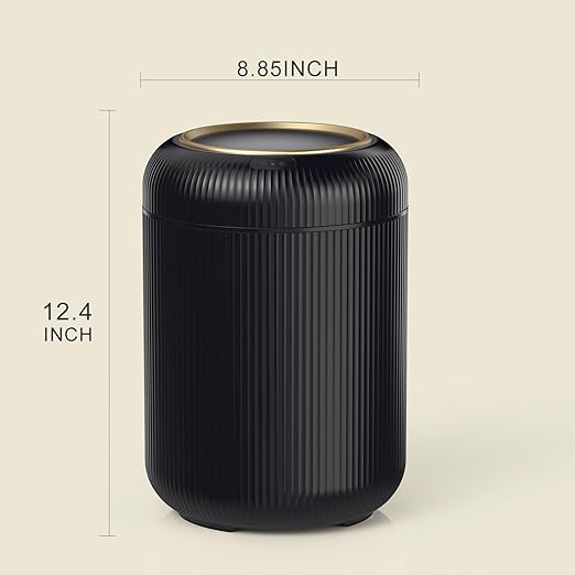 Motion Sensor Bathroom Trash Can with Lid 3 Gallon / 11L Automatic Bathroom Garbage Can Smart Black Garbage Can Touchless Trash Bin Small Waste Basket for Bedroom Kitchen ApartmentOffice