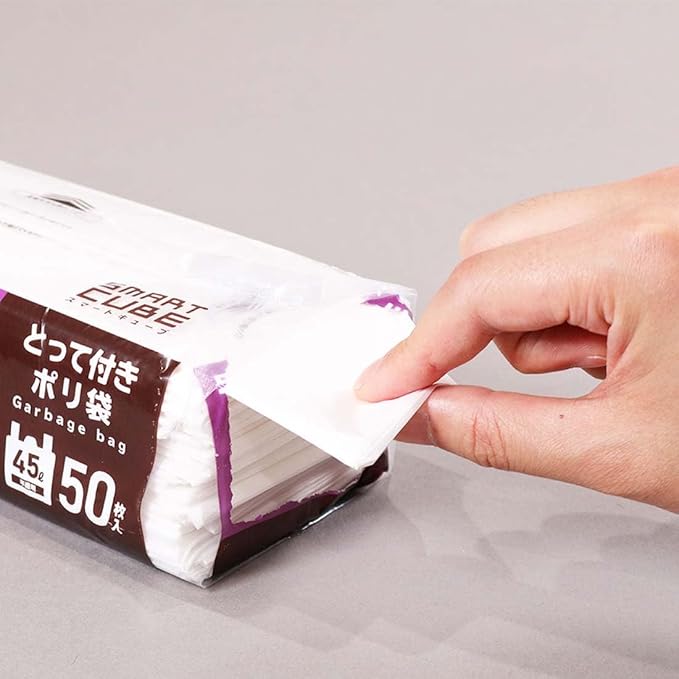 [Amazon.co.jp Limited] Japan Sanipack Smart Cube NOCOO IN Trash Bags 1.7 gal (45 L) Handle Translucent Easy Removal Tissue Type 50 Sheets x 4 Pack 25.6 x 31.5 inches (65 x 80 cm) 0.017 mm