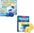 Automatic Toilet Bowl Cleaner Includes 12ct Blue Gel Toilet Tank Cleaners Tablets and 24pcs Lemon Scent Toilet Cleaner Tablets