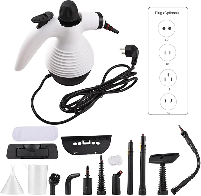 Steam Cleaner Steam Cleaner Handheld Handheld Steam Cleaner with 15 Pcs Accessories 1000W for Home to Dirt Grout Tile Grease and More (US Plug)
