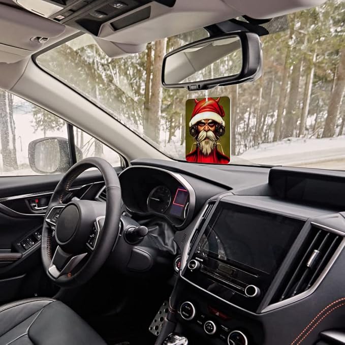 Santa Car Freshener Set of 6 - Demon Car Air Freshener - Christmas Themed Air Freshener for Car