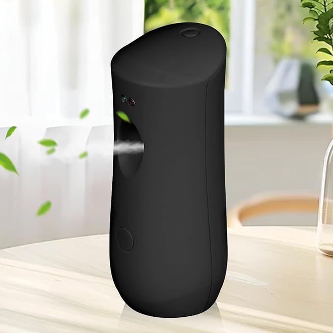 Automatic Air Freshener Spray Wall Mounted or Free Standing Automatic Scent Dispenser Motion Sensor Air Freshener Air Automatic Spray Dispenser for Room and Restroom Sprayer (Black)