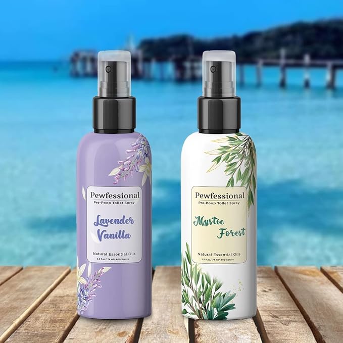 Poop Spray for toilet Pre Poo Toilet Spray Bathroom Odor Eliminator and Air Freshener 2.5 Ounce 5 pack Travel Size