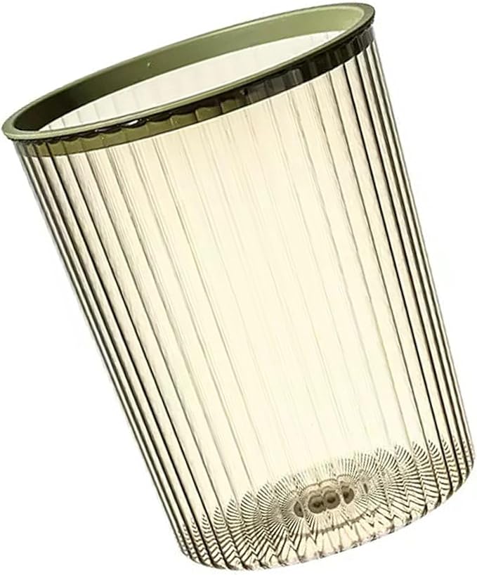 Small Trash Can Green Wastebasket Plastic Garbage Container Basket Office Trash Can Kitchens Garbage Can Bedroom Plastic Wastebasket Round Garbage Container Bin for Bathroom(M)