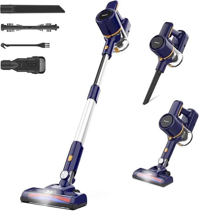 N7S Cordless Vacuum Cleaner 6-in-1 Multifunction Cordless Vacuum 210W Powerful Vacuum Cleaner 6 Cell 2200mAh Stick Vacuum Cordless Rechargeable for Home (Indigo)