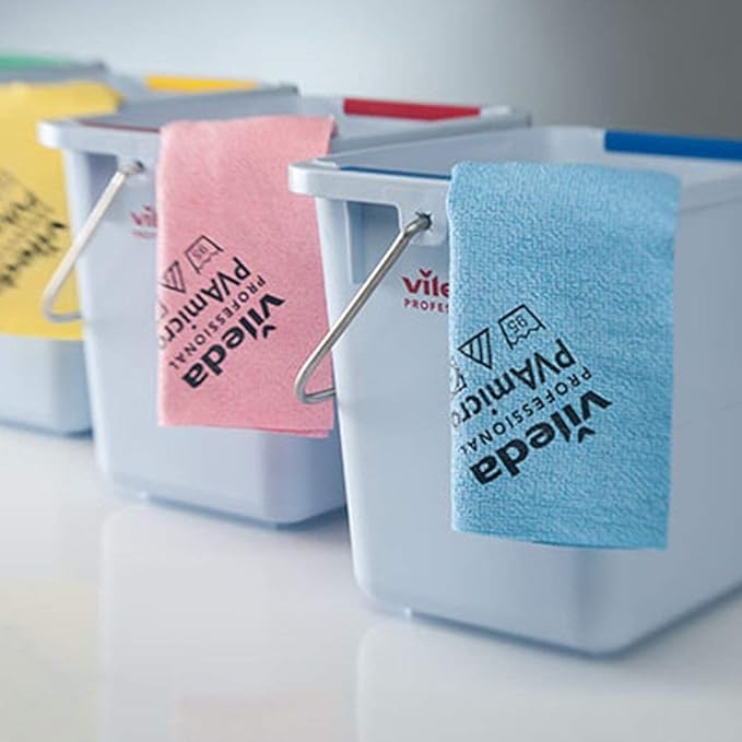 Vileda Professional | PVA Microfiber Cloth Red | All Purpose Cleaning Shammy | Synthetic Chamois Towel | Smooth &amp Absorbent Materials | 5 Pack