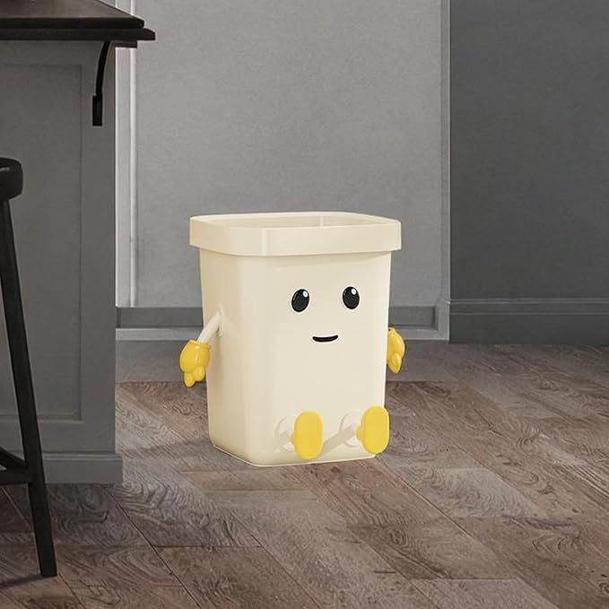 Creative Trash Can Dustbin Sturdy Cartoon Multifunctional Wastebasket Household Compost Bucket for Office Home Dorm Kitchen Sitting 12L
